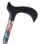 BASTONE REGOLABILE IN ALLUMINIO CON MOTIVO FLOREALE CON MANICO DERBY - ALTEZZA REGOLABILE 68-90.5cm - PORTATA MAX 100kg - CON IMPUGNATURA IN PVC E PUNTALI ANTISCIVOLO